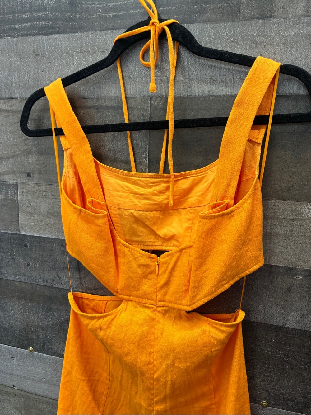 Cult Gaia Eileen Linen Dress in Apricot - Picture 4 of 11
